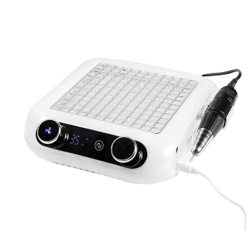 Portable Dust Extractor Nails 2 in 1 Nail Drill Machine with Dust Collector Powerful Fan Nail Care Vacuum Cleaner for Manicure