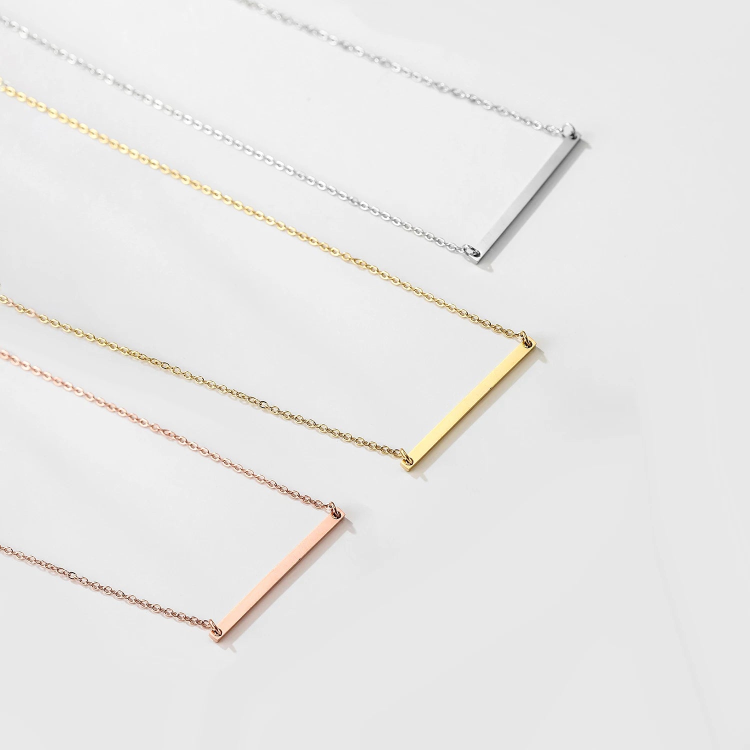 EManco Initial Bar Pendant Necklace for Women Trendy Gold Plated Necklace 2021 Jewelry Gold Chains Choker Minimalist