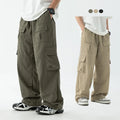 Multi-pocket Overalls Men's New Japanese Pants Patchwork Design Outdoor Loose Casual High Street Wide Leg Straight Cargo Pant