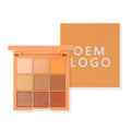 New Arrival DIY 9 Colors Metallic Shimmer Luminous Waterproof Powder Eye Shadow Palette Long Lasting High Pigment for Dark Skin