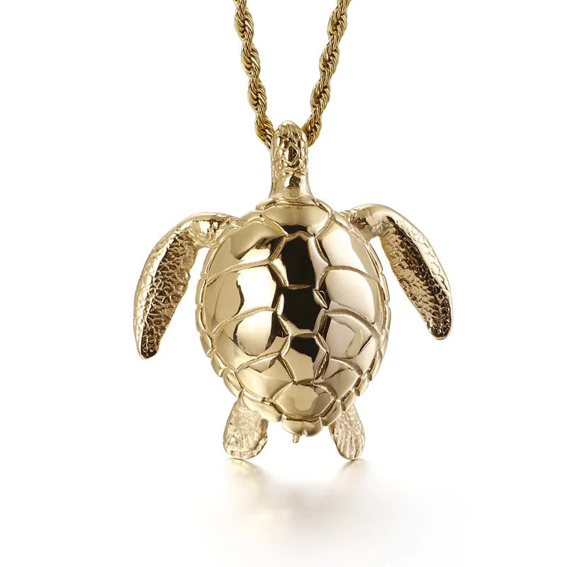 Free Chain Lucky Turtle Titanium Steel Tortoise Charms Pendant for Women Men Necklace Jewelry Accessories