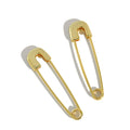 WMET336 Sterling Silver 925 Paper Clip Earrings Brooch Pin Personality Hip-hop Earrings  Hoop Earrings Ear Piercing for Unisex