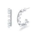 Fine Pearl Jewelry 925 Sterling Silver Fashion Big Circle Pearl Zircon Stud Earrings for Women