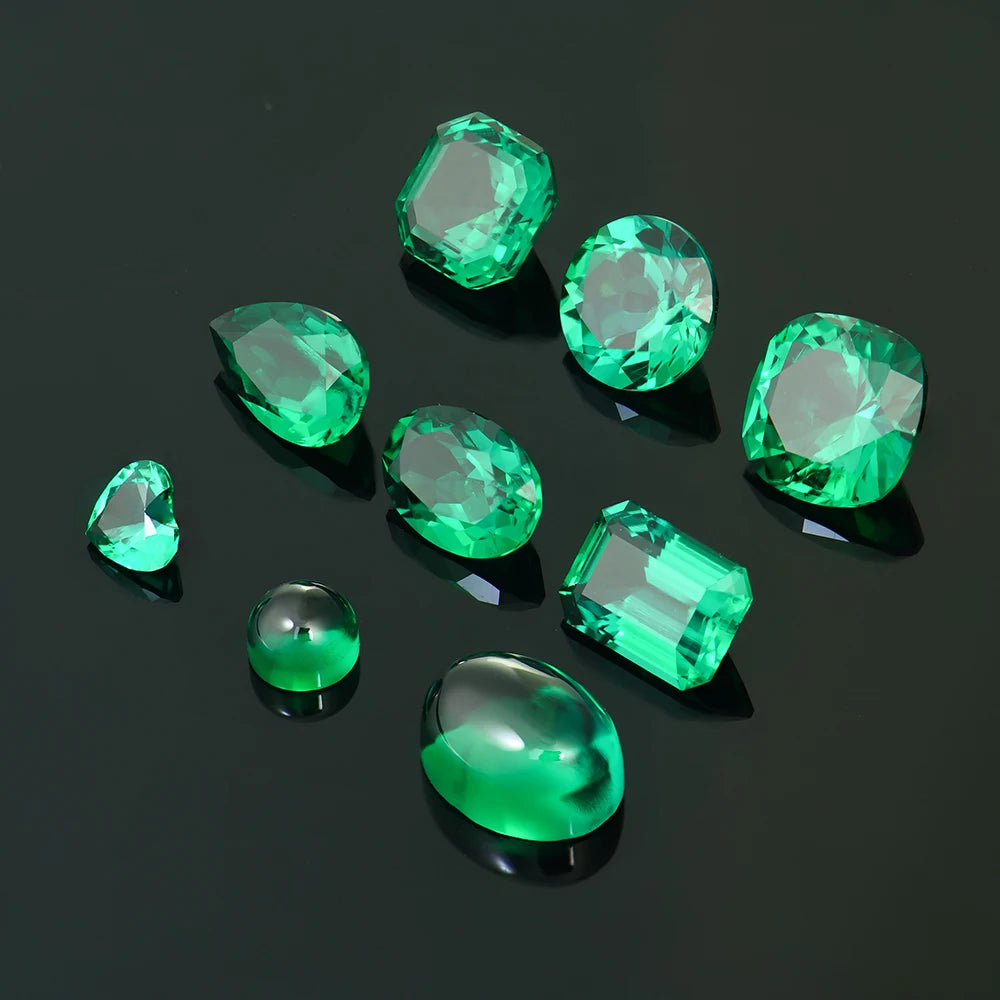 Wholesale Loose Lab Zambian Emerald Stone Fancy Shape Synthetic Hydrothermal Lab Created Grown Gemstones for Jewelry Making MegaBDM