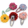 Cute Fluffy Wool Flower Hairpin 10pcs Hairy Flower Mini Hair Clips for Girls Knitted Flowers Hair Accessories Floral Hairpins