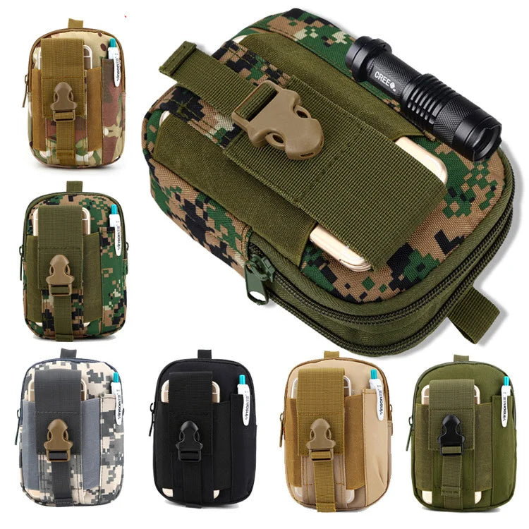 Multipurpose Tactical Molle Mobile Phone Belt Pouch EDC Gadget Slim Utility Waist Bag for Cellphone