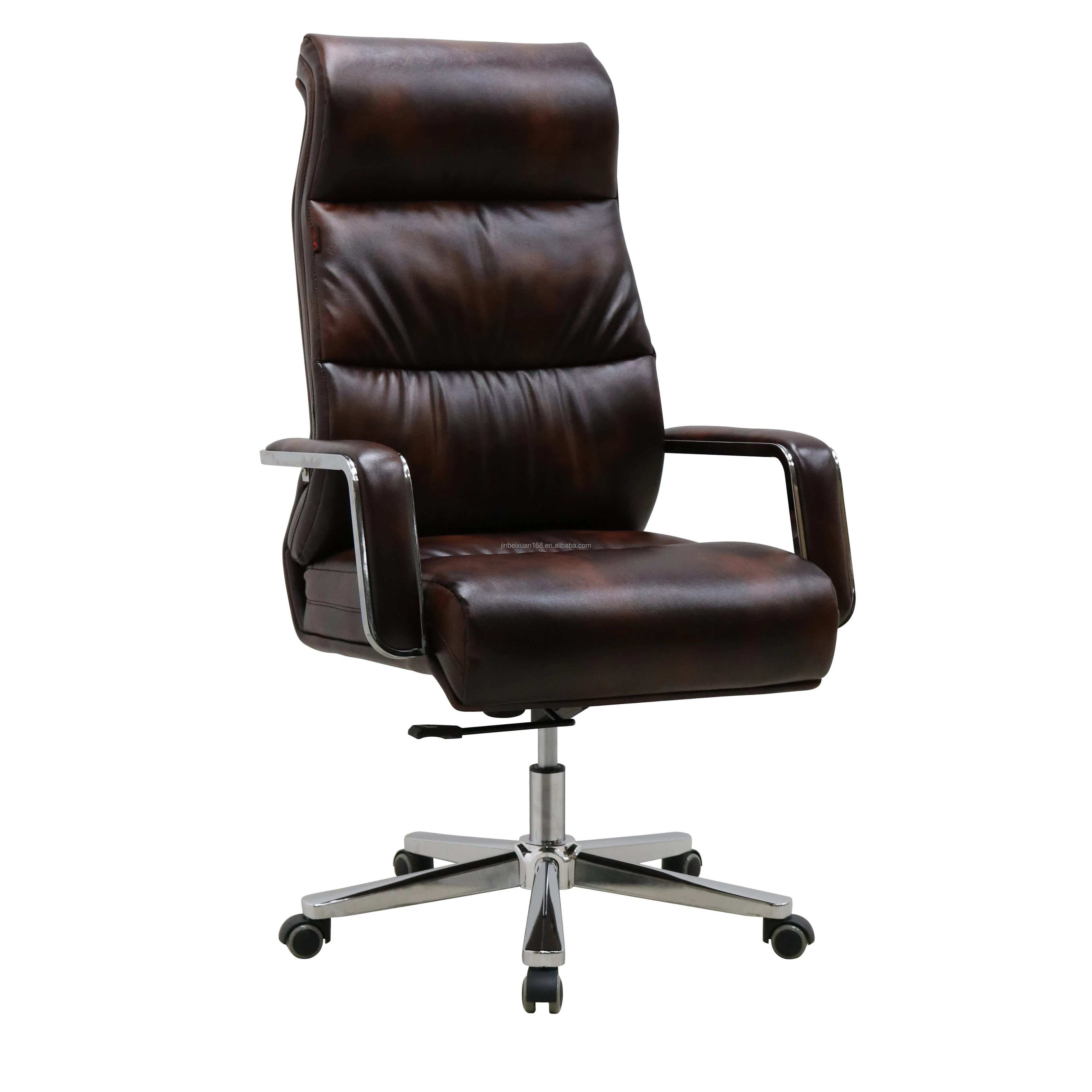 Nordic Modern Design Ergonomic Executive Office Chair Adjustable Height Swivel Comfortable High Back Wide Seat Wood Frame Home