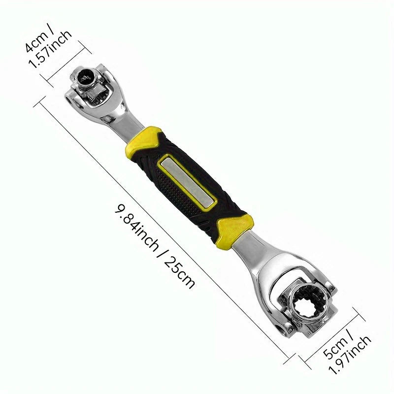 12 Corners 360-Degree Rotating Head Carbon Steel Torque Wrench Auto Repairing Ratcheting Double-End Multifunctional Magnetic MegaBDM