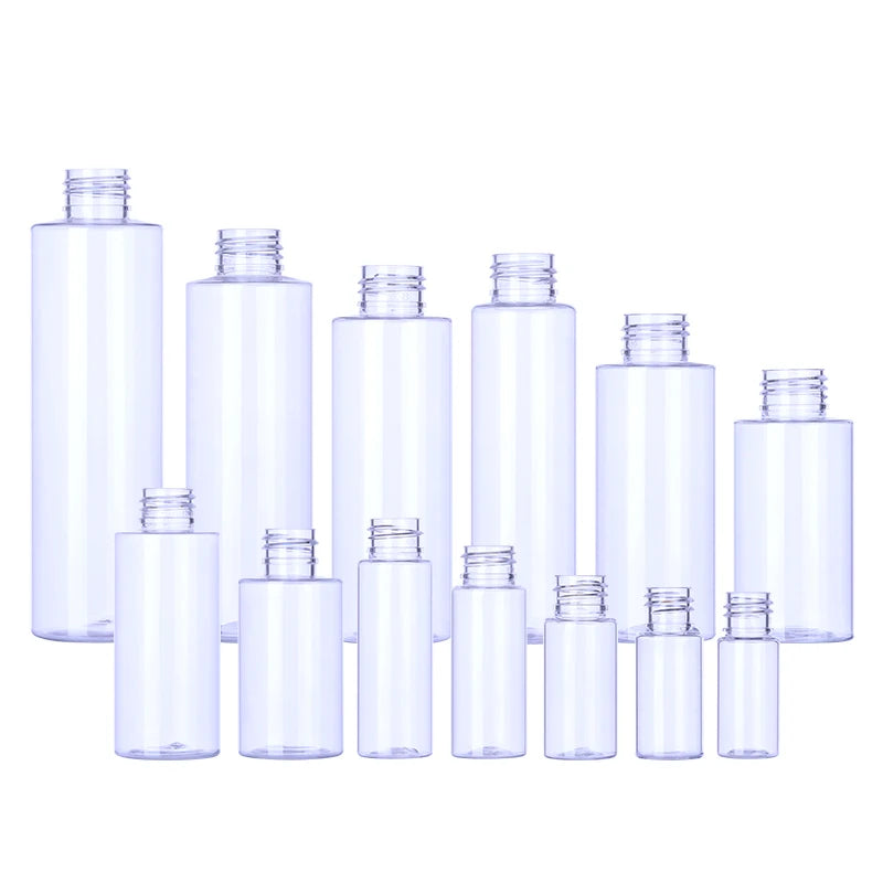 Cheap Lotion Plastic Bottle 15ML 20ML 25ML 30ML Transparent Flat Shoulder Bottle Empty Cosmetic Bottle for Skin and Hair