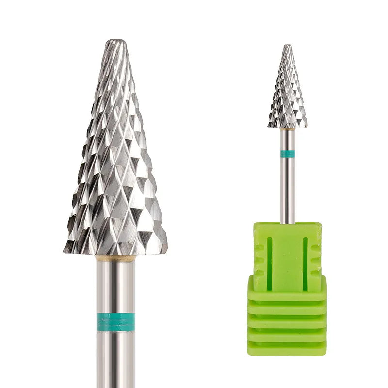 Nail Cleaning Tools Diamond Conical Shape Tungsten Steel Flame Carbide Nail Drill Manicure Pedicure Salon Machine Drill