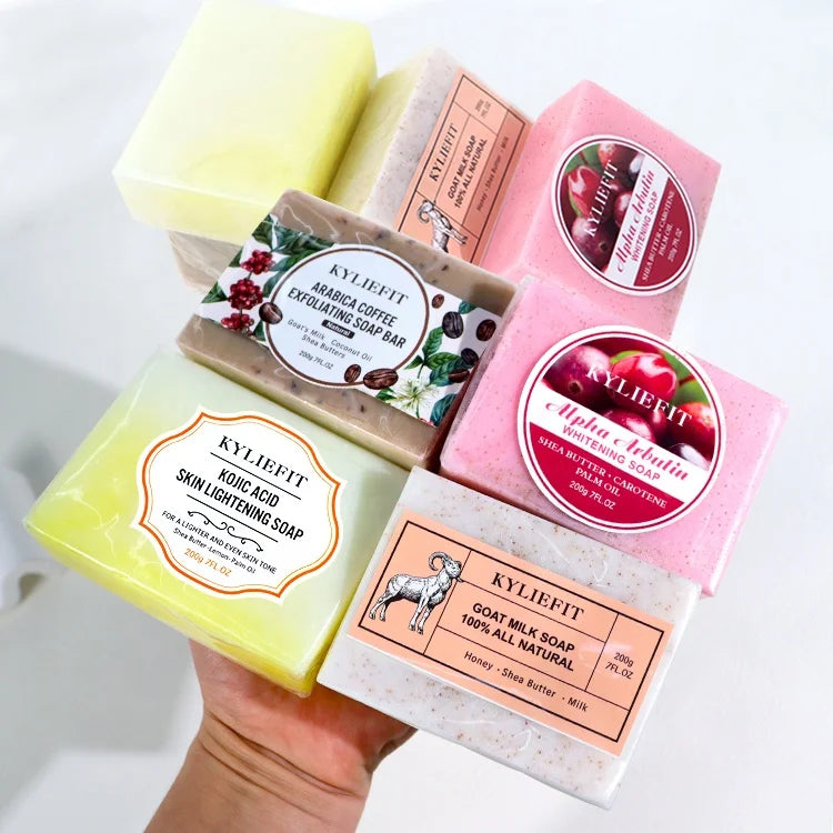 Wholesale Whitening Bath Scented Shea Butter Olive Oil Bar Organic Natural Handmade Anti-Acne Kojic Acid Soap