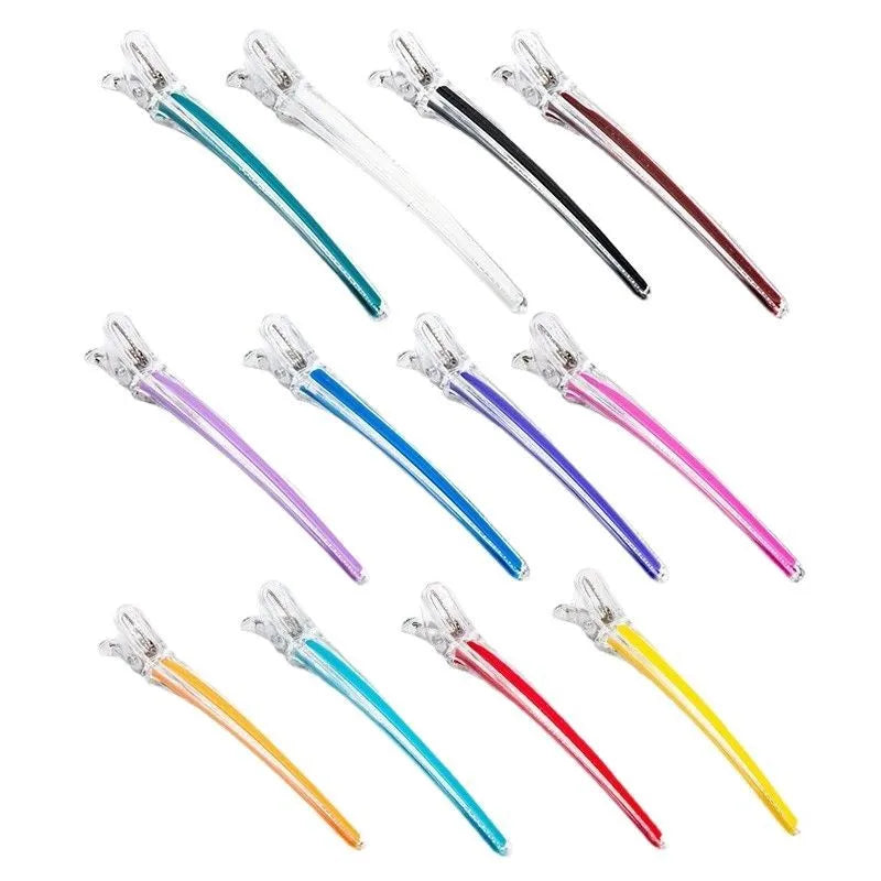 Wholesale Crystal clear Traceless Hair Clips Salon Partition Positioning Hair Clippers Styling Grips No Damage Hair Claw Clip