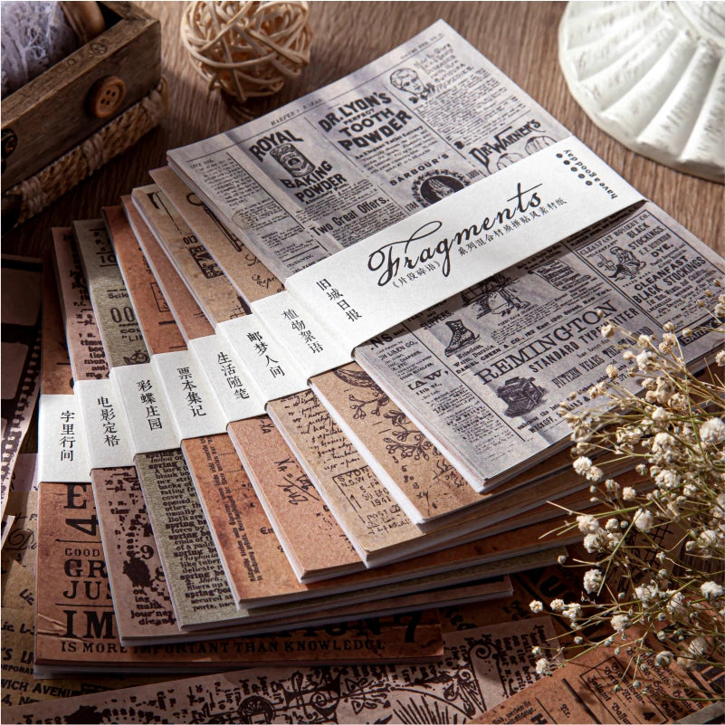 30pcs Per Pack Fragments Series Good Day Collage Material Paper Retro Handbook Note Paper Decorative DIY Stationery Sticker