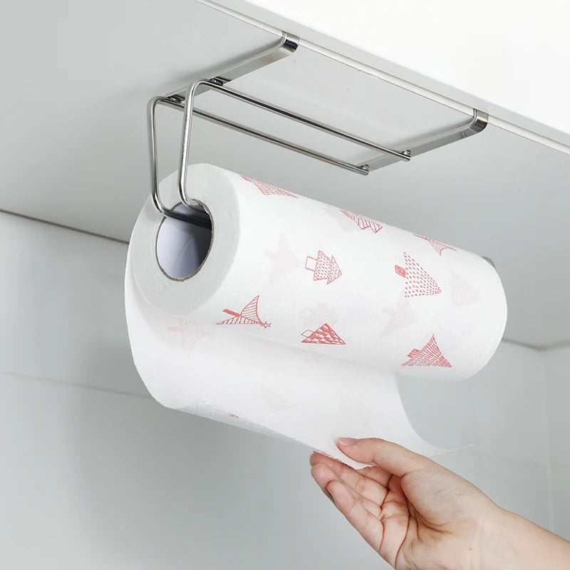 SHIMOYAMA Stainless Steel Holder Rack Under Cabinet Toilet Tissue Towel Kitchen Paper Roll Holder