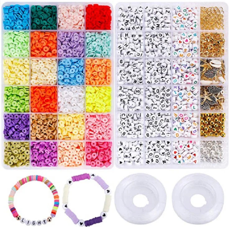 Bohemian DIY  Accessories Alphabet 24 Grids  Polymer Soft Clay Beads  Sets