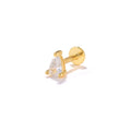 ROXI 2022 New 925 Sterling Silver Anise Star Shape Threaded Labret Stud Flat Back Earrings