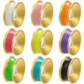 9mm Real Gold Plated Round Spacer Enamel Beads for Jewelry Making Handmade Bracelets