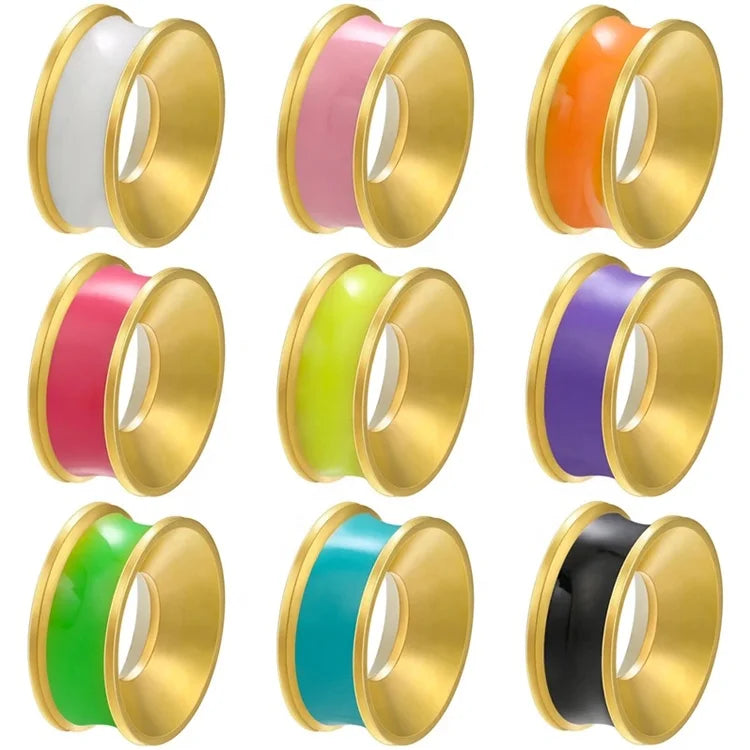 9mm Real Gold Plated Round Spacer Enamel Beads for Jewelry Making Handmade Bracelets