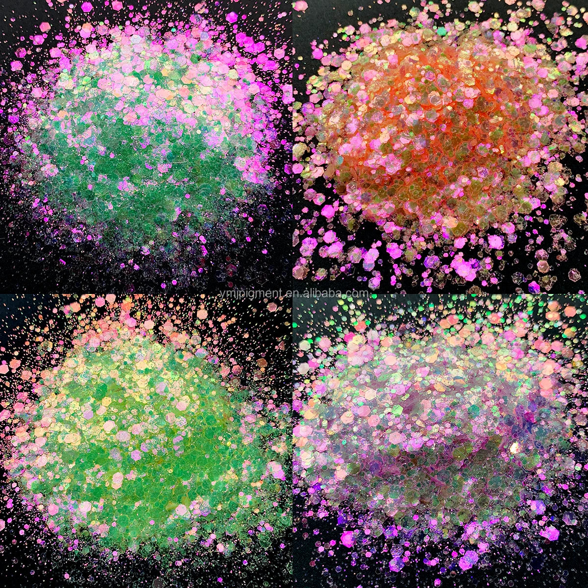 Wholesale Rainbow Color Glitter Mix Iridescent Color Shifting Chunky Glitter Powder for Nail Art Tumblers Craft Slime