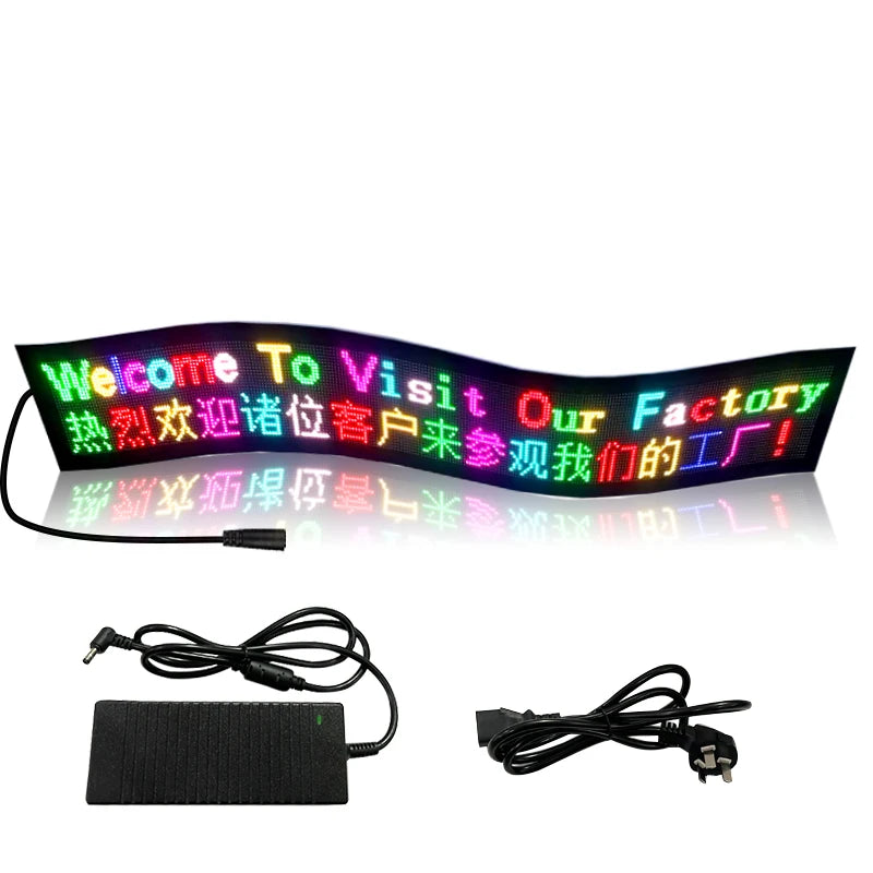 RGB Scrolling Advertising LED Sign Phone APP Programmable Logo Light Custom Text Pattern Animation Display Shop Window Board