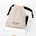Custom Ivory Mini Drawstring Cotton Canvas Linen Eco Friendly Draw String Gift Jewelry Pouch Bag White with Logo