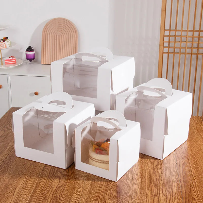 Chinese Manufacturers Wholesale Paper Material Birthday Party Gift Package Yiwu Retail White Cardboard 6 Inch Cake Box for Sales