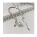 Pure Handmade Quality 925 Sterling Silver Circle Big Heart Charm Women Bracelet Fine Jewelry