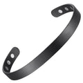 Fashion Hot Sale Adjustable Vintage Magnetic Therapy Titanium Cuff Bracelet Pain Relief Unisex Waterproof Silver/Black Plating
