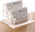 Business Card Holder for Desk Clear Acrylic Business Cards Display Stand -2 Slot 2 Tier 1 Pack(2 Slot-H)