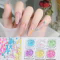 Mermaid Pearl Aurora Nail Diamond Mixed Scandy Color Crystal Glass Bubble Semi-round Bubble Bead Nail Diamond Jewelry