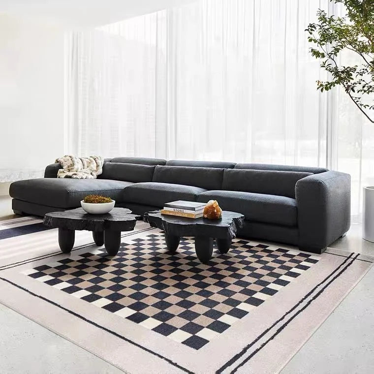 Faux Silk Long Hair  Microfiber Simple  Geometric  Fashion Cashmere Carpets and Rugs for Living Room and Bedroom