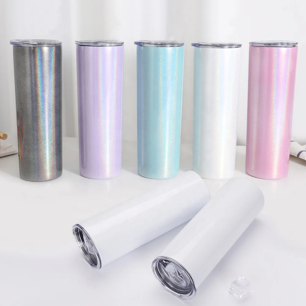 Wholesale Inox Custom Logo Stainless Steel Insulated Glitter 20 Oz Tumblers With Straw and Lid 20oz Glitter Tumbler