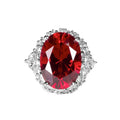 Tik Tok Hot-sale Fine Jewelry Ruby Wedding Zircon Ring 925 Silver Engagement Ring for Women