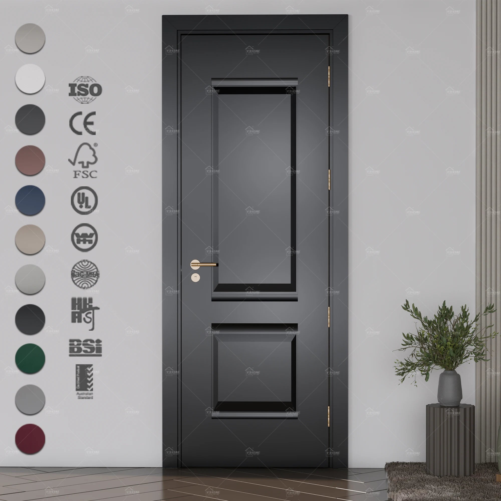 China Top Manufacturer Soundproof Fire Rated Interior Bedroom Doors Paint Colors Wood Doors Modern Internal Door for House