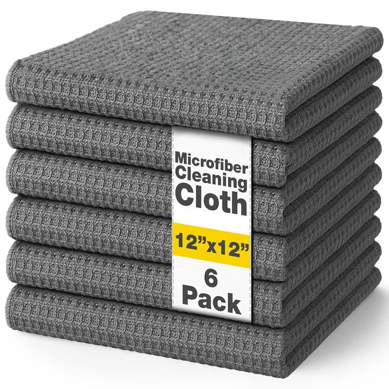 Quick-Dry Waffle Weave Microfiber Cloths Lint Free Cloth Kitchen Glasses Cleaning Absorbent Microfiber Waffle Dish Towels