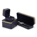 Custom Gold Edge Texture Octagonal Jewelry Packaging Box Bangle Bracelet Gift Box with logo PU Leather Ring Jewelry Box