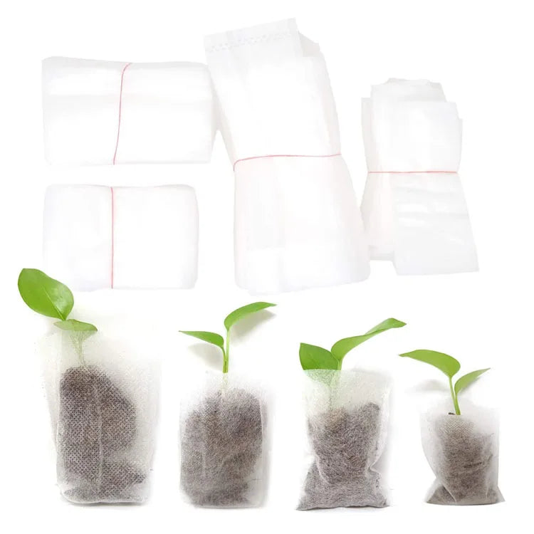 100 Pcs Nylon Mesh Drawstring Storage Ditty Bags Vegetables Fruits Flowers Gardens Fruit Trees Net Cover Seed Carrier Bag