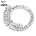 Hip Hop Mens Prong Setting 18mm Copper Heavy Cuban Chain Necklace Mix Color Rapper Jewelry