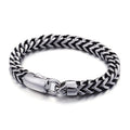 Wholesale Luxury Men's 8mm Non Tarnish Stainless Steel Jewelry Leather Bracelet Franco Chain Bracelet