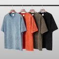 Rainbow Spray Low Moq Wholesale Vintage Heavyweight 300 GSM T-Shirts Retro Oversized Custom Your Logo Acid Wash Men's T-shirt