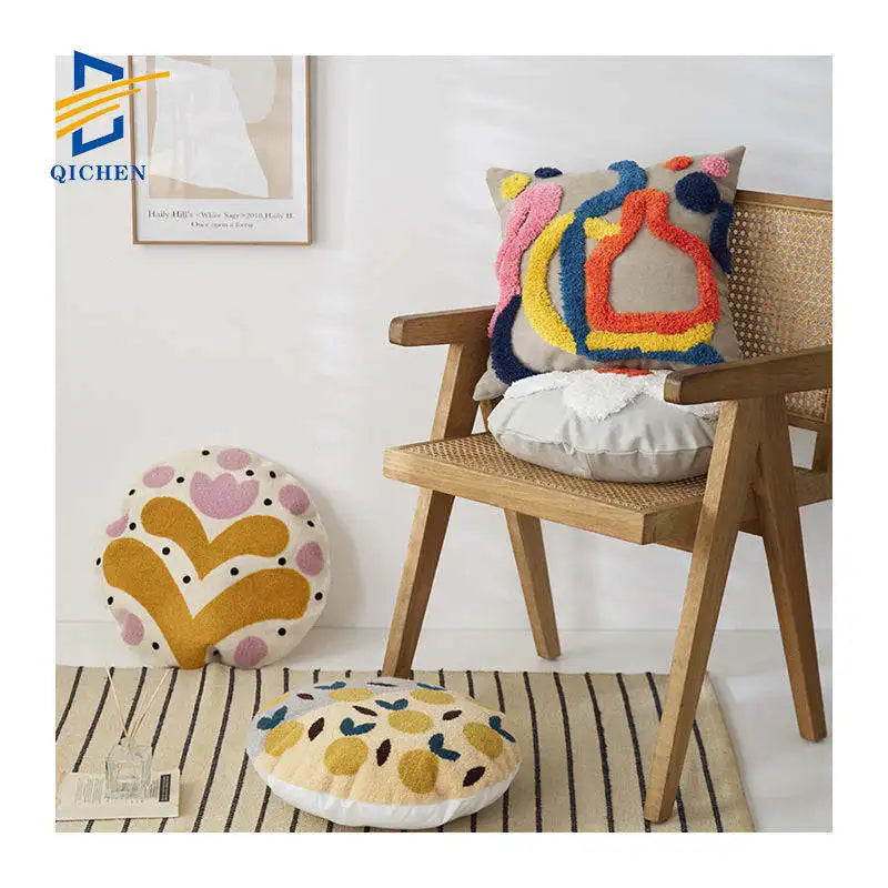 Innermor Embroidered Design Geometric Throw Pillow Case Customization Cushions Cover for Home Decor