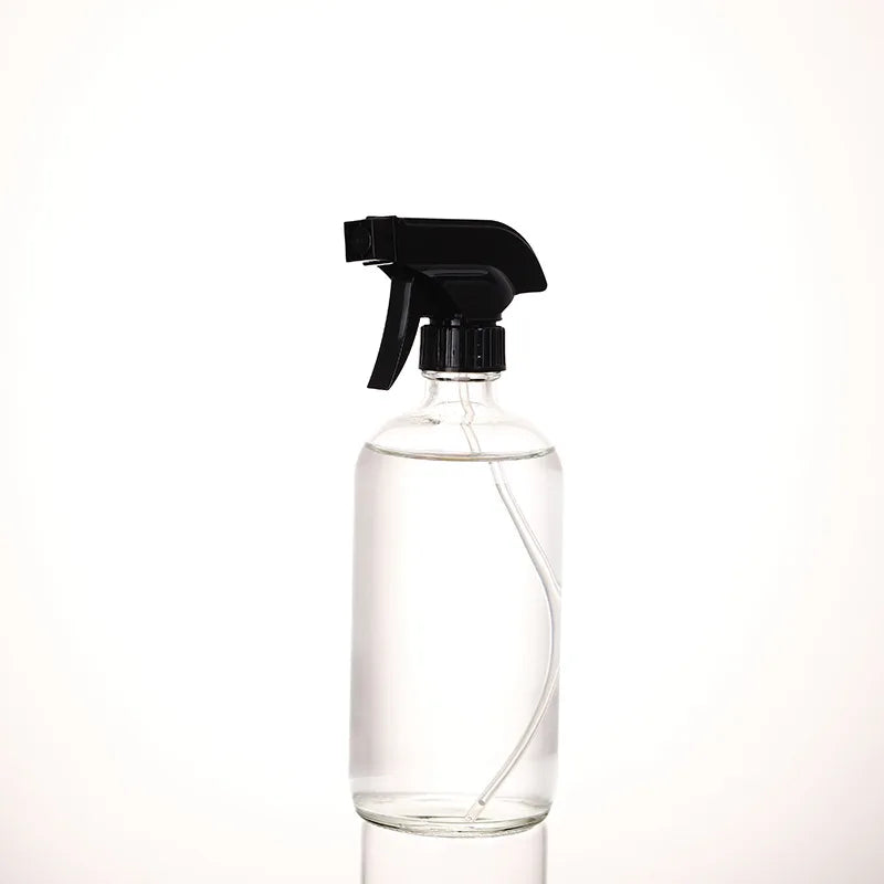 200ml Clear Round Glass Spray Bottles with Silicone Sleeve Pump Sprayer for Convenient Sealing