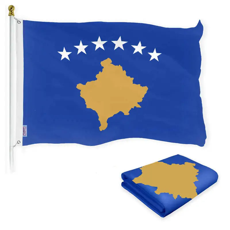 Kosova Flag 3x5ft 100% Polyester Double Sided Digital Printing Custom Kosovo Pennant for Display Promotional Product