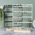 Solid Wood Iron Art Earring Rack Household Earring Storage Jewelry Rack Hanging Ear Nail Card Display Props Ornaments Display