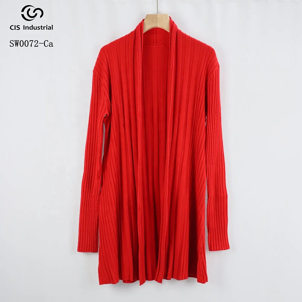 Knitwear Manufacturer Custom New Fall V Neck Knit Long Sleeved Coat Sweater Drop Shoulder Knitted Women Sweater Cardigans
