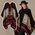 Wholesale Womens Blanket Shawls Wraps Winter Printed Open Front Poncho Cape Plaid Shawls for Women