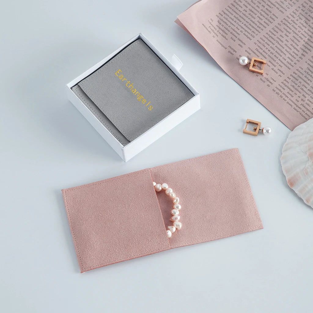 Custom Logo Eco-Friendly Velvet Suede Microfiber Jewelry Pouch Sustainable Container for Your Valuable Pieces