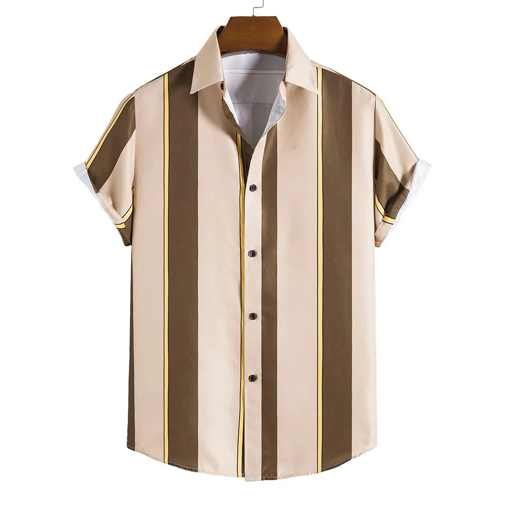 New Arrival Men Dress Shirt Loose Fit Tropical Beach Shirts Vetement Homme High End Hawaiian Man Shirt Camisa Hawaiana