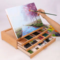 Adjustable Portable Wooden Painting Easel Stand with Double Tier Storage Drawer for Artist Beginners ODM Design OEM Welcome!