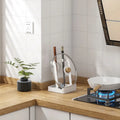 Kitchen Countertop Organizer with Sit-Down Water Tray Household Cutting Board Pot Cover Rack Spatula & Soup Spoon Rests
